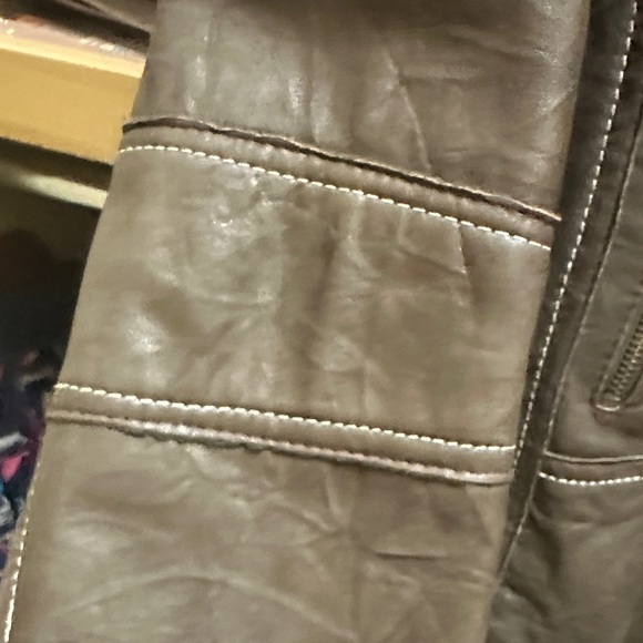 Tribal  Brown Leather Jacket - Picture 5 of 13